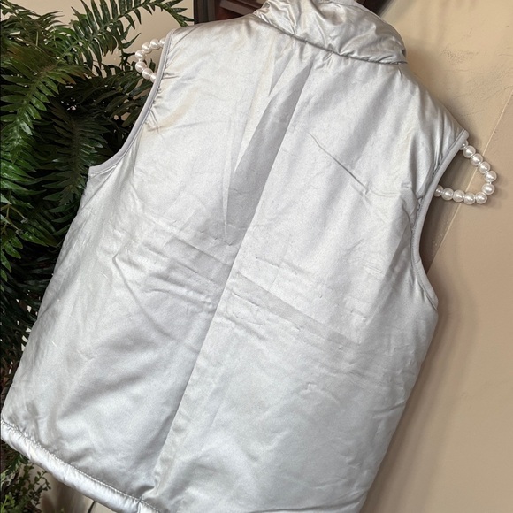 Buffalo David Bitton Reversible Zip Up Vest Silver Metallic & Pink Cream Sherpa - Picture 13 of 15